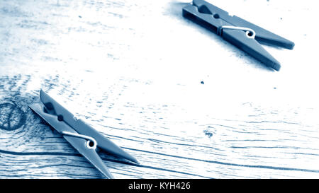 Clips for drying clothes indoors and outdoors. Holders wet cloth Stock Photo