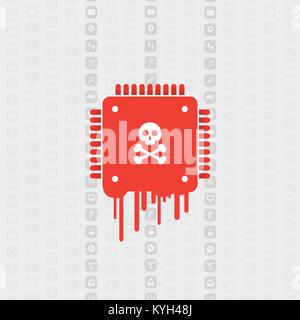 Processor Affected by Meltdown & Spectre Critical Security Vulnerabilities, Which Enable Cyber Attacks, Password or Personal Data Leak on Computers Stock Vector
