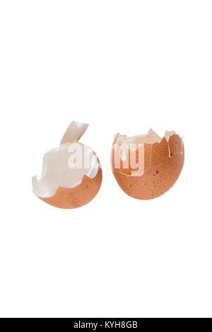 Two halves of an empty eggshell. Stock Photo