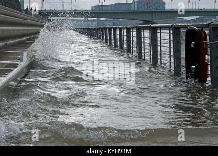 Flooded pedestrian walkway in Cologne, Germany, in 2018 Stock Photo