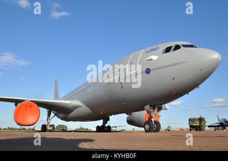 RAF Voyager, Airbus A330 MRTT  tanker transport jet plane with other aircraft in the background Stock Photo