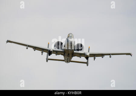Fairchild Republic A-10 Thunderbolt II is an American twin-engine straight wing jet aircraft developed for tank busting ground attack Stock Photo
