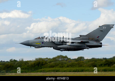 Royal Air Force, RAF Tornado GR4 jet plane of 15 Squadron XV Squadron low down