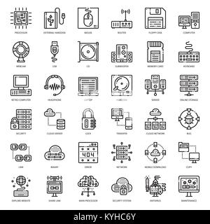 about computer icon, cloud technology, computer accessory, isolated on white background Stock Vector