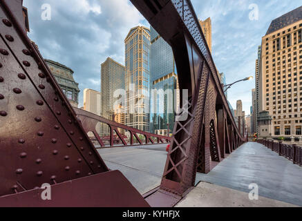 Bridge in downtown of Chicago Stock Photo