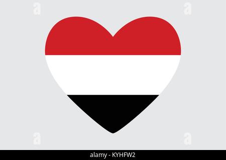 Heart in colors of the Egypt flag, vector Stock Vector