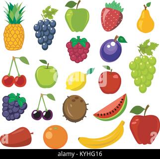 Set of fruit vector illustration Stock Vector