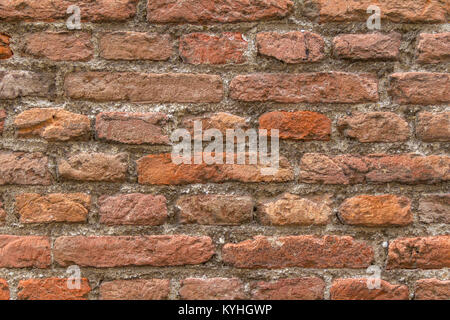 full frame rundown red brick wall detail Stock Photo