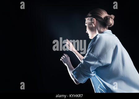 Attractive young woman testing new technologies Stock Photo