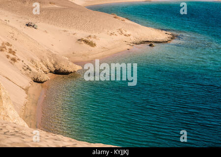 Sandy shore and clear sea in the Ras Muhammad National Park Stock Photo