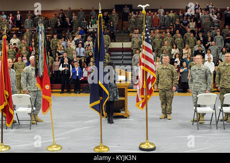 Soldiers, family members and friends attend a departure ceremony for the 1/623rd in Glasgow, Ky., Dec. 16, 2012. (KYNG photo by Sgt. Scott Raymond) Stock Photo