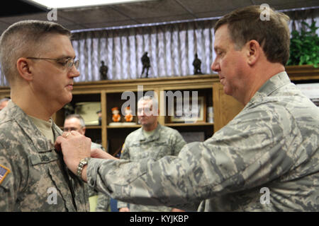 US military awards and promotion ceremony. Stock Photo