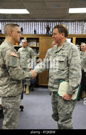 US military awards and promotion ceremony. Stock Photo