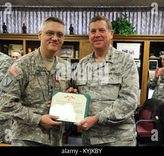 US military awards and promotion ceremony. Stock Photo