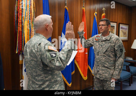 US military awards and promotion ceremony. Stock Photo