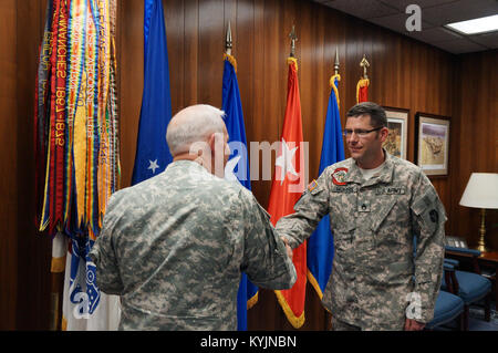 US military awards and promotion ceremony. Stock Photo