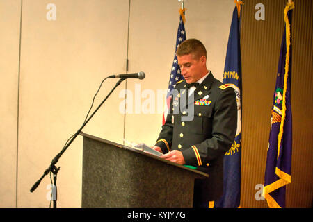 Graduates gather with friends, family and fellow service members at the Capital Plaza Hotel in Frankfort Kentucky september 26 2015. The ball is in celebration of the newest 2nd Lieutenants and Warant Officers in the Kentucky National guard. Stock Photo