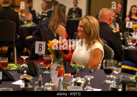 Graduates gather with friends, family and fellow service members at the Capital Plaza Hotel in Frankfort Kentucky september 26 2015. The ball is in celebration of the newest 2nd Lieutenants and Warant Officers in the Kentucky National guard. Stock Photo