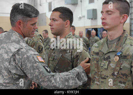 US military national guard awards and promotion ceremony. Stock Photo