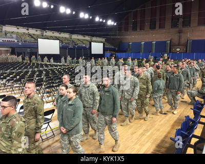 Soldiers with the 198th Military Police Battalion arrive in Washington, D.C. to support the 58th Presidential Inauguration, Jan. 18, 2017. (U.S. Army National Guard photo by Staff Sgt. Scott Raymond) Stock Photo