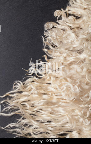 Sheep fur. Wool texture. Closeup background Stock Photo