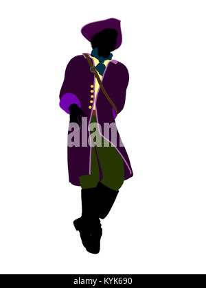 Captain hook illustration silhouette on a white background Stock Photo