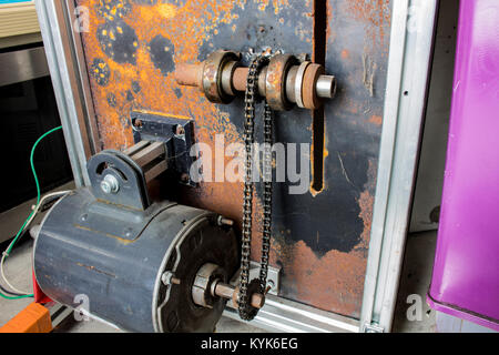 The motor and chain drive shaft Stock Photo