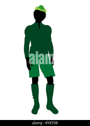 Peter Pan illustration silhouette on a white background Stock Photo