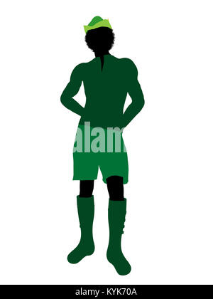 Peter Pan illustration silhouette on a white background Stock Photo