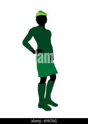 Peter Pan illustration silhouette on a white background Stock Photo