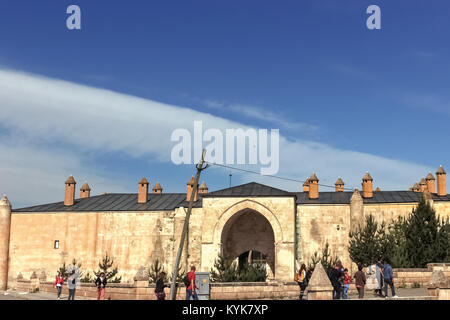 Exterior view of Saltukid caravanserai,12th century complex of buildings built by Saltukid female ruler Melike Mama Hatun,Tercan,Erzincan,Turkey.18 Ma Stock Photo