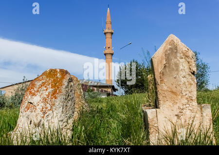 Exterior view of Saltukid caravanserai,12th century complex of buildings built by Saltukid female ruler Melike Mama Hatun,Tercan,Erzincan,Turkey.18 Ma Stock Photo