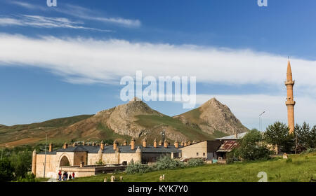 Exterior view of Saltukid caravanserai,12th century complex of buildings built by Saltukid female ruler Melike Mama Hatun,Tercan,Erzincan,Turkey.18 Ma Stock Photo