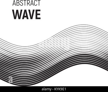 Wave of optical illusion. Abstract black and white Background Stock ...