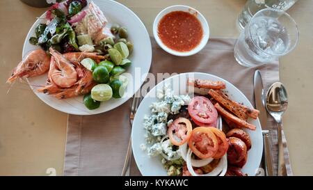 Food at the Buffet Pig Out Daytime Piling It On My Lunch Edge Restaurant Hilton Pattaya Thailand all you can eat Stock Photo