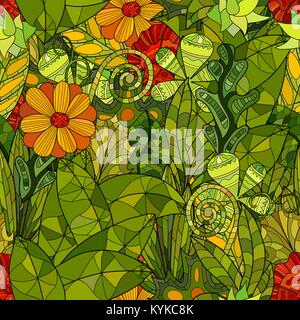 hand drawn vector floral seamless pattern Stock Vector