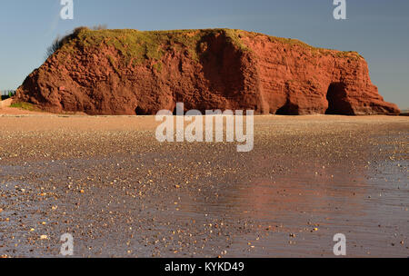 Langstone Rock at low tide. Stock Photo