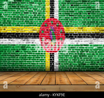 flag of Dominica painted on brick wall Stock Photo - Alamy