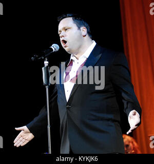 Paul Potts - winner of 'Britain's Got Talent' performing live in concert at the Apollo Hammersmith, London UK - 17 February 2008.  Photo credit: George Chin/IconciPix Stock Photo