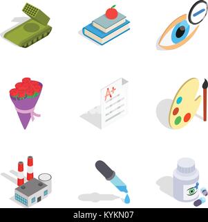 Recruitment icons set, isometric style Stock Vector