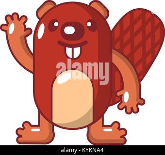 Beaver icon, cartoon style Stock Vector