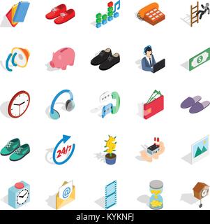 Endowment icons set, isometric style Stock Vector