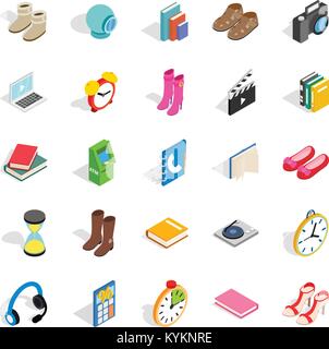Gift icons set, isometric style Stock Vector