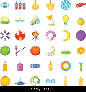 Moon icons set, cartoon style Stock Vector