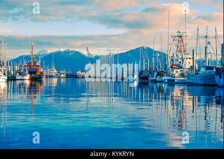 Harbor scene near downtown Sitka, Alaska, USA. Stock Photo