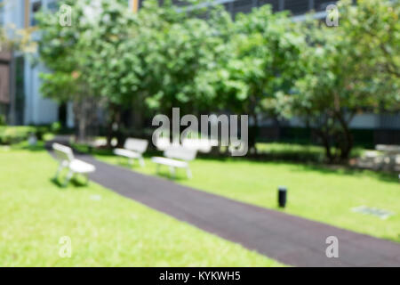 blur pathway in park background,nature exercise concept Stock Photo