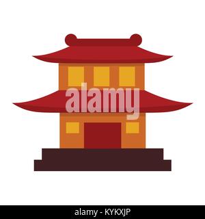 Simple Chinese Pagoda Temple Vector Illustration Graphic Design Stock Vector