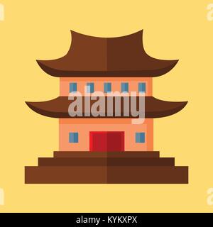 Chinese Pagoda Temple Vector Illustration Graphic Design Stock Vector
