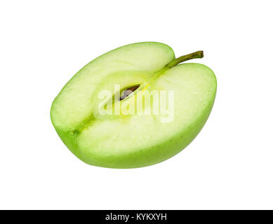 One half of the sliced green apple isolated on a white background Stock Photo