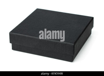 Black gift box isolated on white Stock Photo